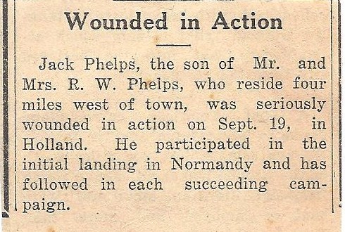 Jack is wounded in Holland.